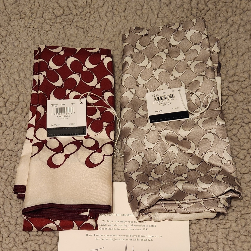 **SOLD**Coach Silk Scarves